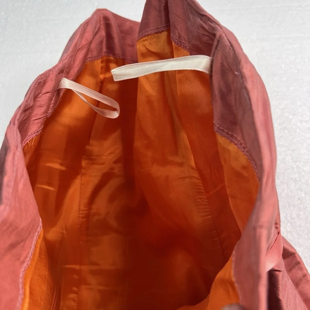 Cicada Strapless Red Silk Dress‎ Fit & Flare Cocktail Formal USA Made Med Orange - Picture 6 of 12